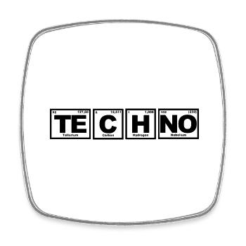 Techno : Chemie - Periodensystem - Viereckiger Kühlschrankmagnet - Weiß - Vorne