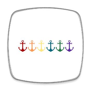 Regenbogen Anker - Viereckiger Kühlschrankmagnet - Weiß - Vorne