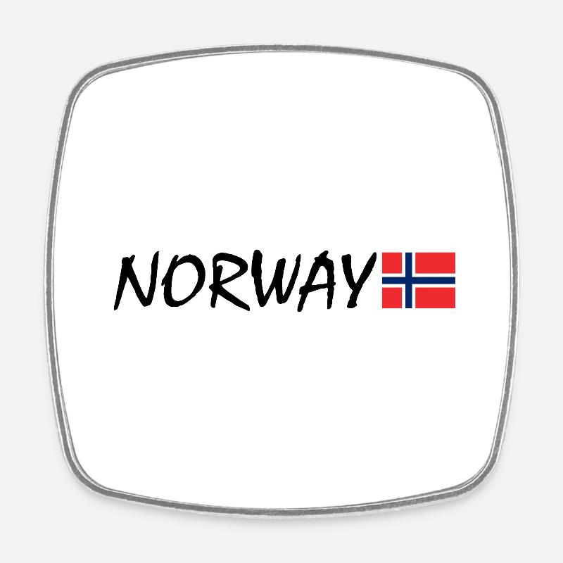 Norvège - Magnet carré - blanc