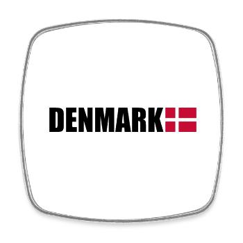 Dänemark - Viereckiger Kühlschrankmagnet - Weiß - Vorne