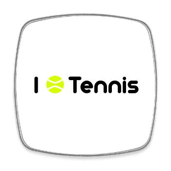 Tennis - Magnet carré - blanc - Devant
