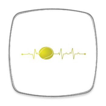 Tennis Pulse Heartbeat Tennis Ball ECG - Square fridge magnet - white - Front