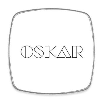 Name Oskar Modern Schwarz - Square fridge magnet - white - Front