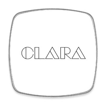 Name Clara Modern Schwarz - Viereckiger Kühlschrankmagnet - Weiß - Vorne