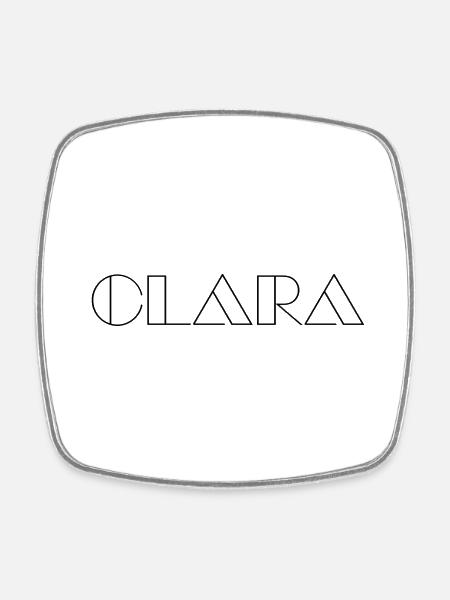 Name Clara Modern Black - Square fridge magnet - white