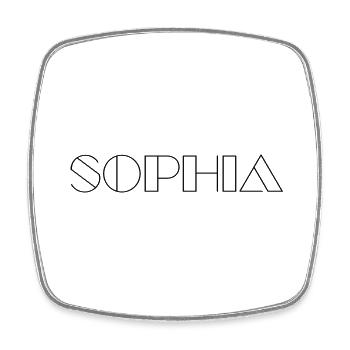 Name Sophia Modern Black - Square fridge magnet - white - Front