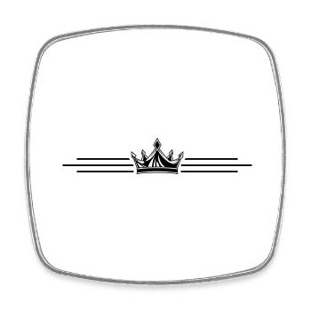 Krone Symbol Linie - Viereckiger Kühlschrankmagnet - Weiß - Vorne