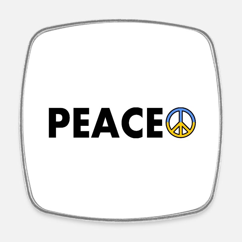 Peace - Viereckiger Kühlschrankmagnet - Weiß