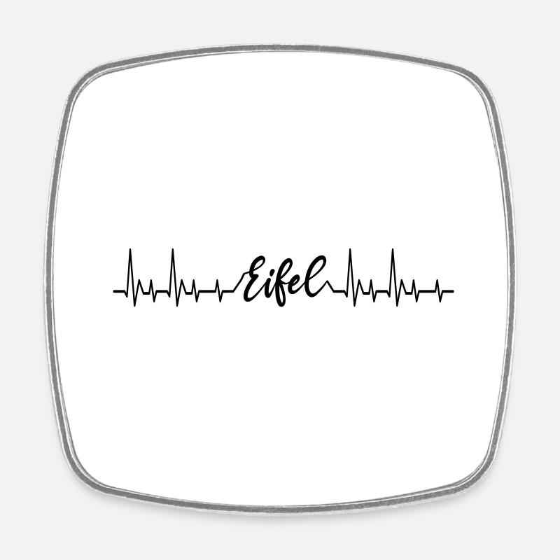 Heartbeat Eifel - Square fridge magnet - white