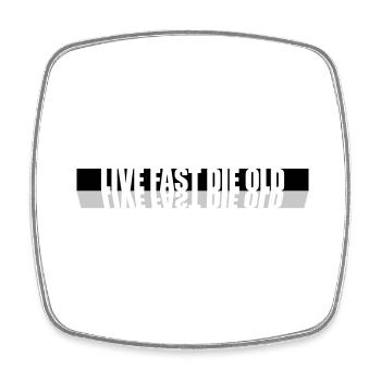 Live Fast Die - Square fridge magnet - white - Front