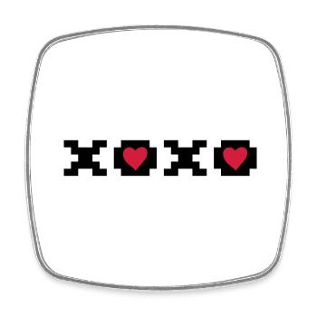 xoxo, câlins et baisers. Idée de saint-valentin - Magnet carré - blanc - Devant