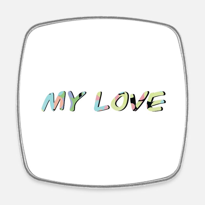 Mon amour - Magnet carré - blanc