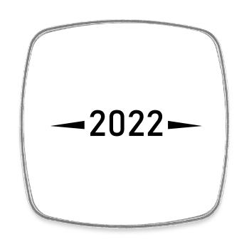 2022 - Viereckiger Kühlschrankmagnet - Weiß - Vorne