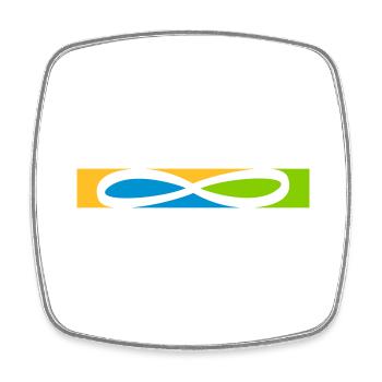 Stripe Infinity icon - Square fridge magnet - white - Front