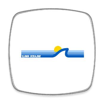 Slava Ukrajini Blue Yellow Sea Sun Wave Peace - Square fridge magnet - white - Front