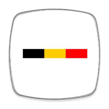 Belgium - Square fridge magnet - white - Front