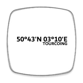 Tourcoing coordinates - Square fridge magnet - white - Front