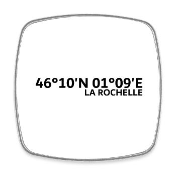 Coordonnées de La Rochelle - Magnet carré - blanc - Devant