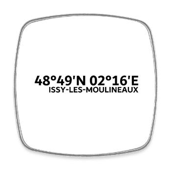 Issy-les-Moulineaux Coordinates - Square fridge magnet - white - Front