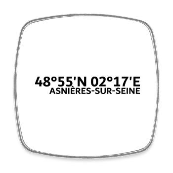 Asnières-sur-Seine coordinates - Square fridge magnet - white - Front