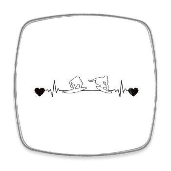Surfer surf surf surf surf moniteur de surf - Magnet carré - blanc - Devant