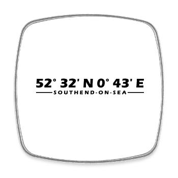 Southend-on-Sea coordinates - Square fridge magnet - white - Front