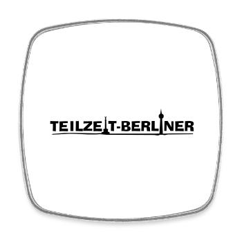 Teilzeit-Berliner - Viereckiger Kühlschrankmagnet - Weiß - Vorne