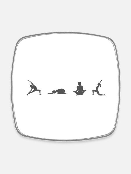 Yoga Figures - Viereckiger Kühlschrankmagnet - Weiß
