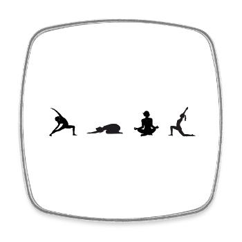 Yoga - Viereckiger Kühlschrankmagnet - Weiß - Vorne