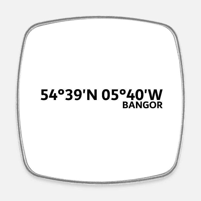 Bangor Coordinates - Square fridge magnet - white