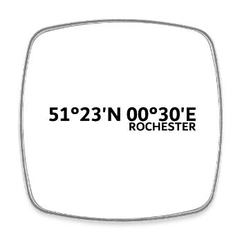 Rochester Koordinaten - Viereckiger Kühlschrankmagnet - Weiß - Vorne