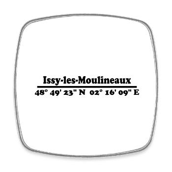 Issy-les-Moulineaux Coordinates - Square fridge magnet - white - Front