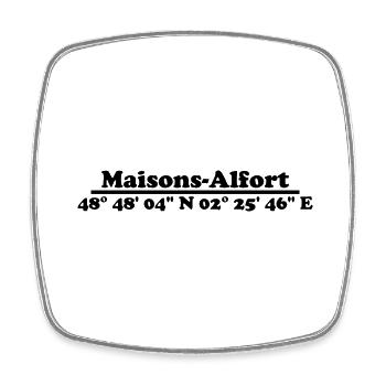 Coordonnées Maisons-Alfort - Magnet carré - blanc - Devant