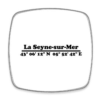 La Seyne-sur-Mer Koordinaten - Viereckiger Kühlschrankmagnet - Weiß - Vorne
