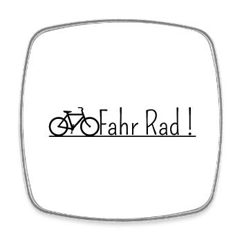 Fahr Rad - Viereckiger Kühlschrankmagnet - Weiß - Vorne