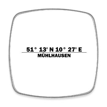 Coordonnées de Mühlhausen - Magnet carré - blanc - Devant