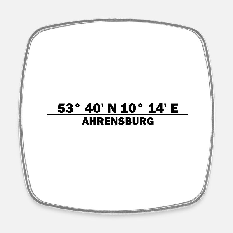Ahrensburg coordinates - Square fridge magnet - white
