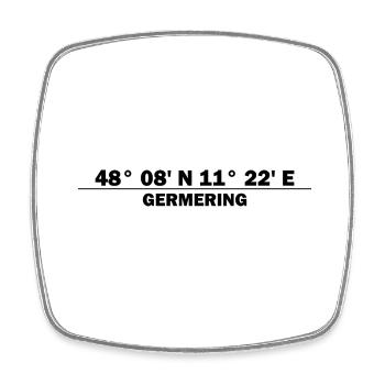 Germering coordinates - Square fridge magnet - white - Front