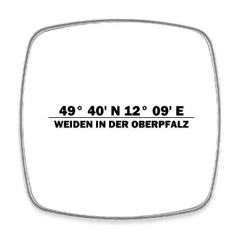 Weiden in der Oberpfalz coordinates - Square fridge magnet - white - Front