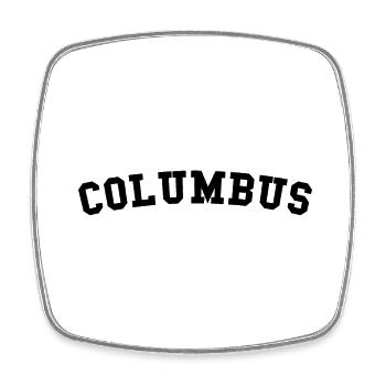 Columbus - Viereckiger Kühlschrankmagnet - Weiß - Vorne