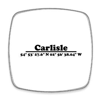 Coordonnées de Carlisle - Magnet carré - blanc - Devant