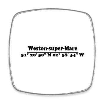Coordonnées Weston-super-Mare - Magnet carré - blanc - Devant