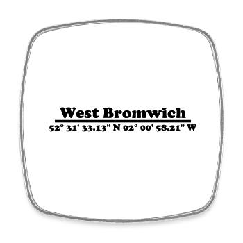West Bromwich Coordinates - Square fridge magnet - white - Front