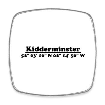 Coordonnées de Kidderminster - Magnet carré - blanc - Devant