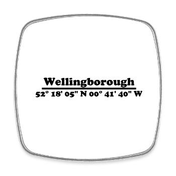 Coordonnées de Wellingborough - Magnet carré - blanc - Devant