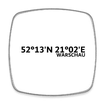 Warsaw Coordinates - Square fridge magnet - white - Front