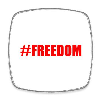 Freedom - Square fridge magnet - white - Front