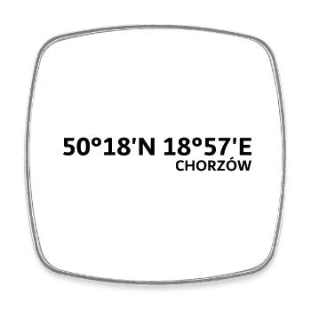 Chorzów Coordinates - Square fridge magnet - white - Front