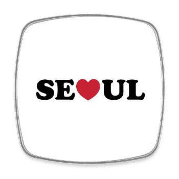 Seoul Love Heart - Square fridge magnet - white - Front
