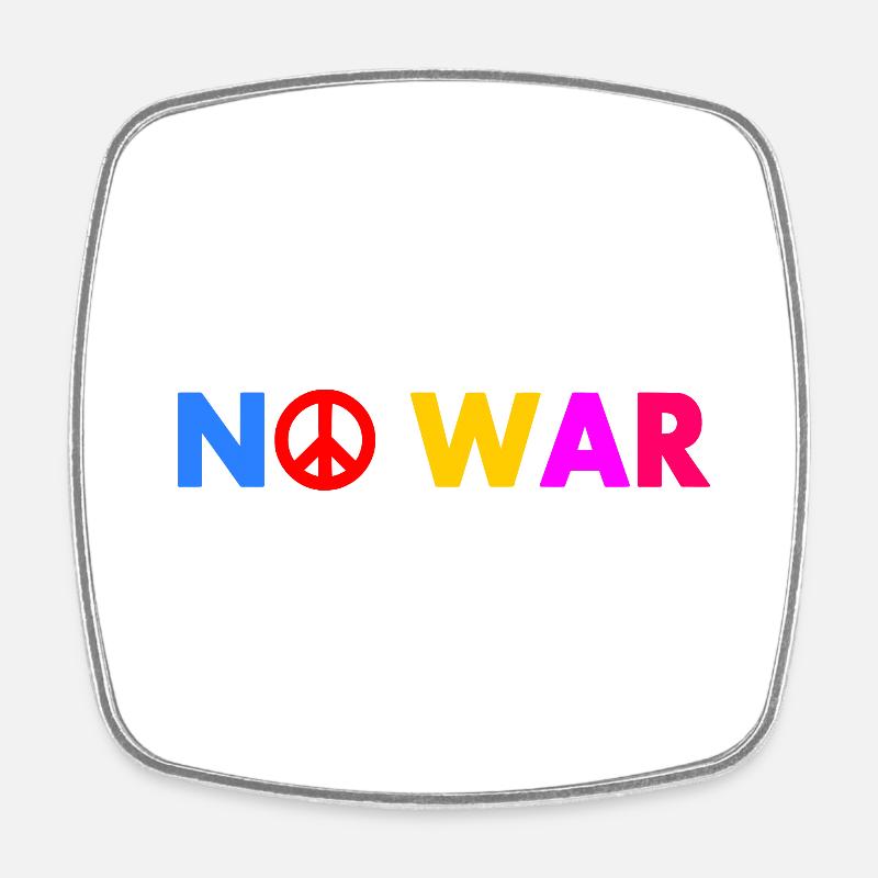 No war - Square fridge magnet - white